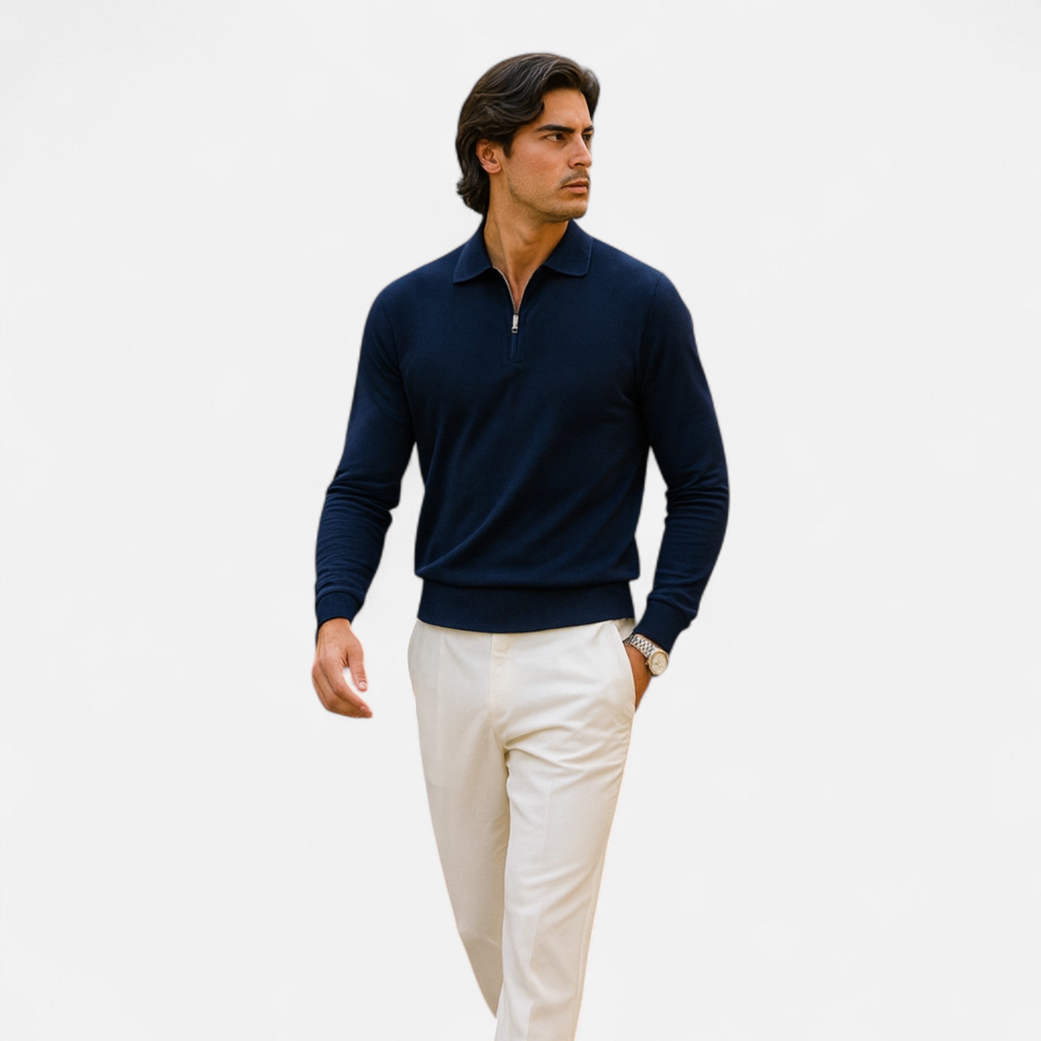 Avérron | Men’s Long-Sleeve Zip-Neck Polo