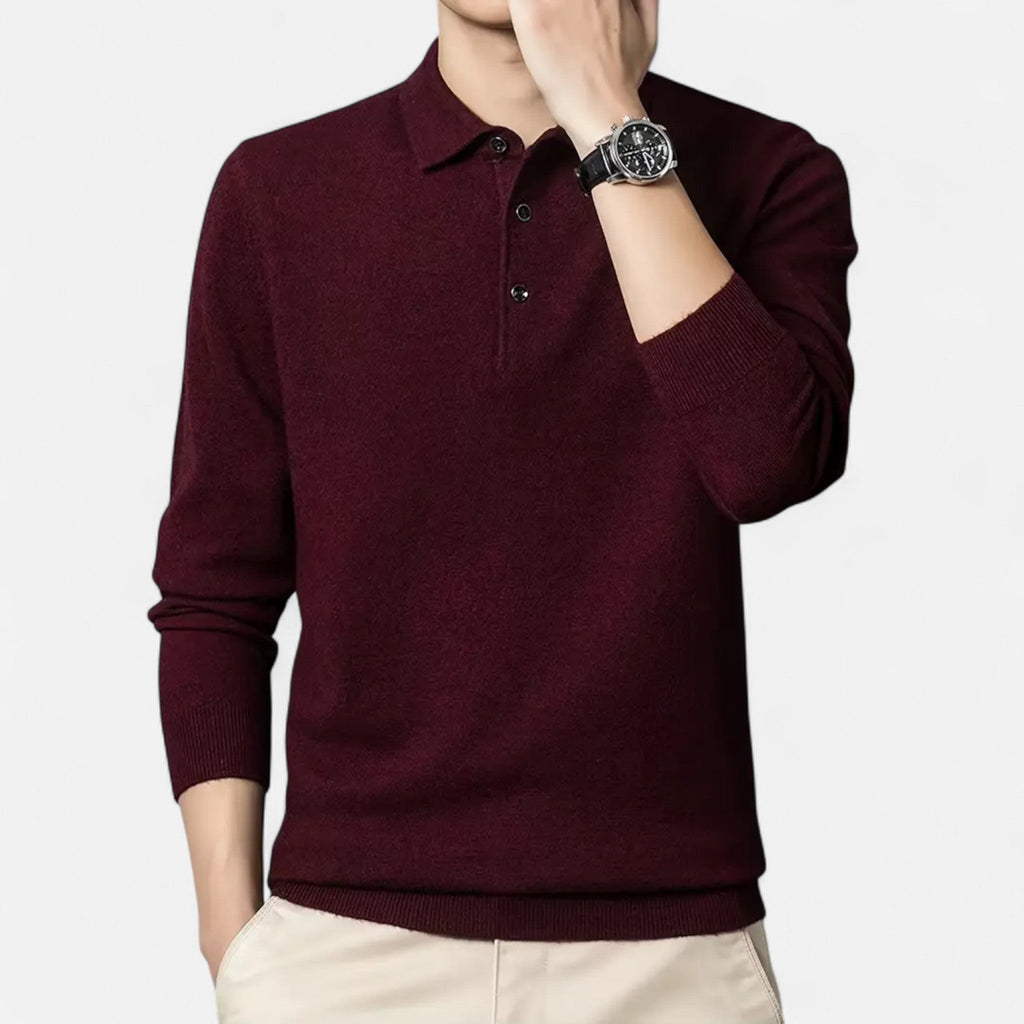 Avérron | Men’s Slim-Fit Knit Button-Collar Sweater