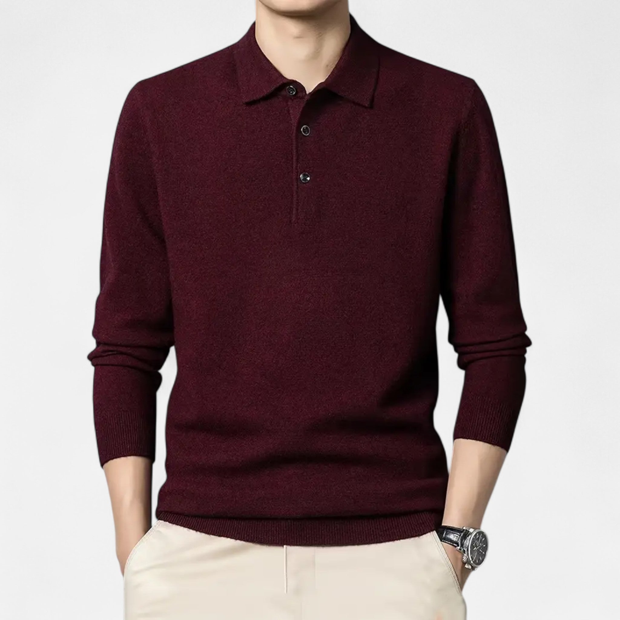 Avérron | Men’s Slim-Fit Knit Button-Collar Sweater