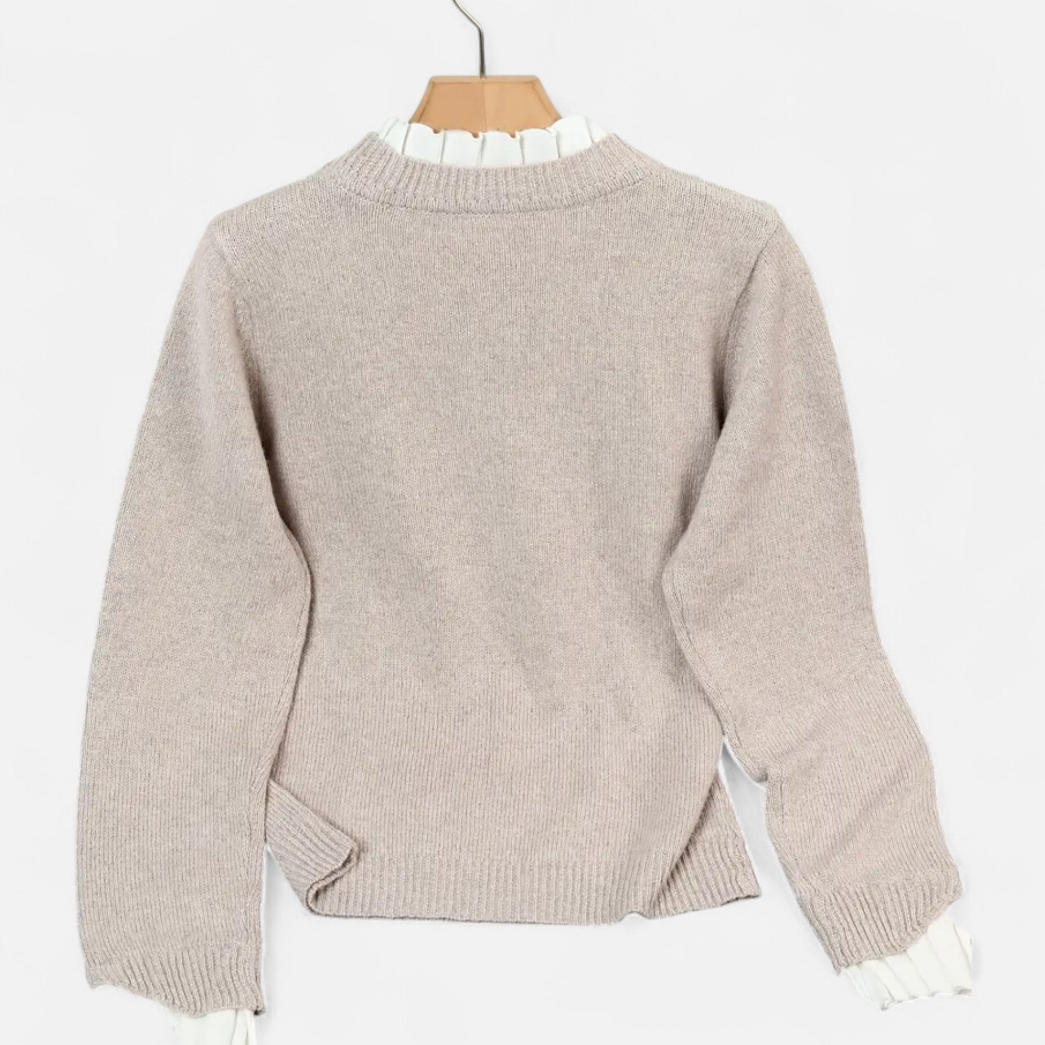 Avérron | Women’s Lettuce-Trim Crew-Neck Sweater
