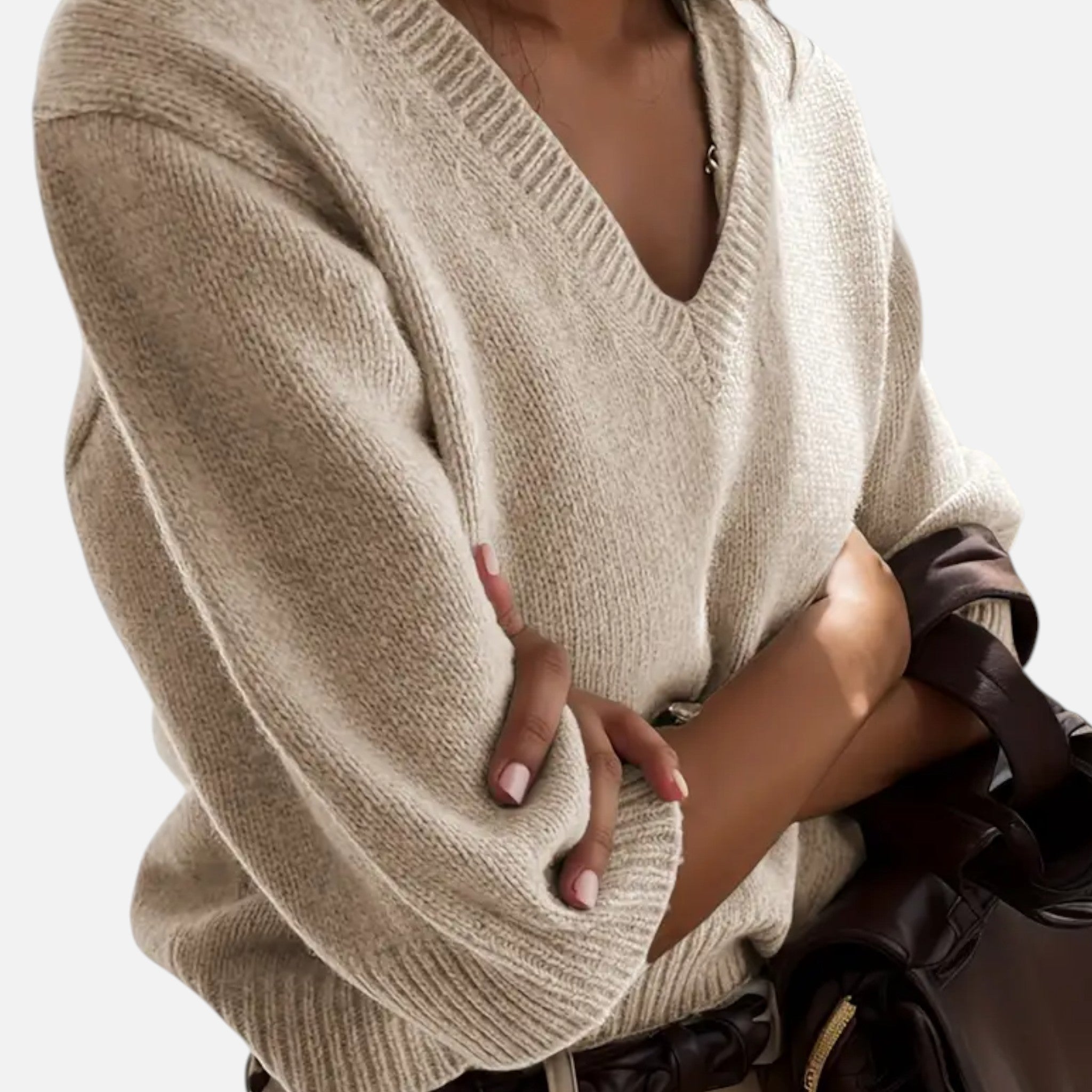 Avérron | Women’s V-Neck Rib-Knit Short-Sleeve Sweater
