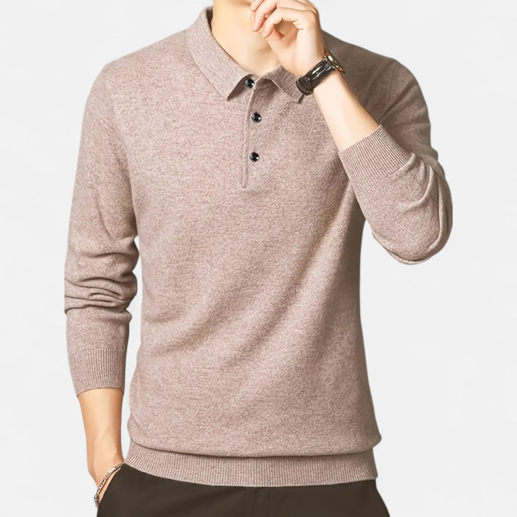 Avérron | Men’s Slim-Fit Knit Button-Collar Sweater