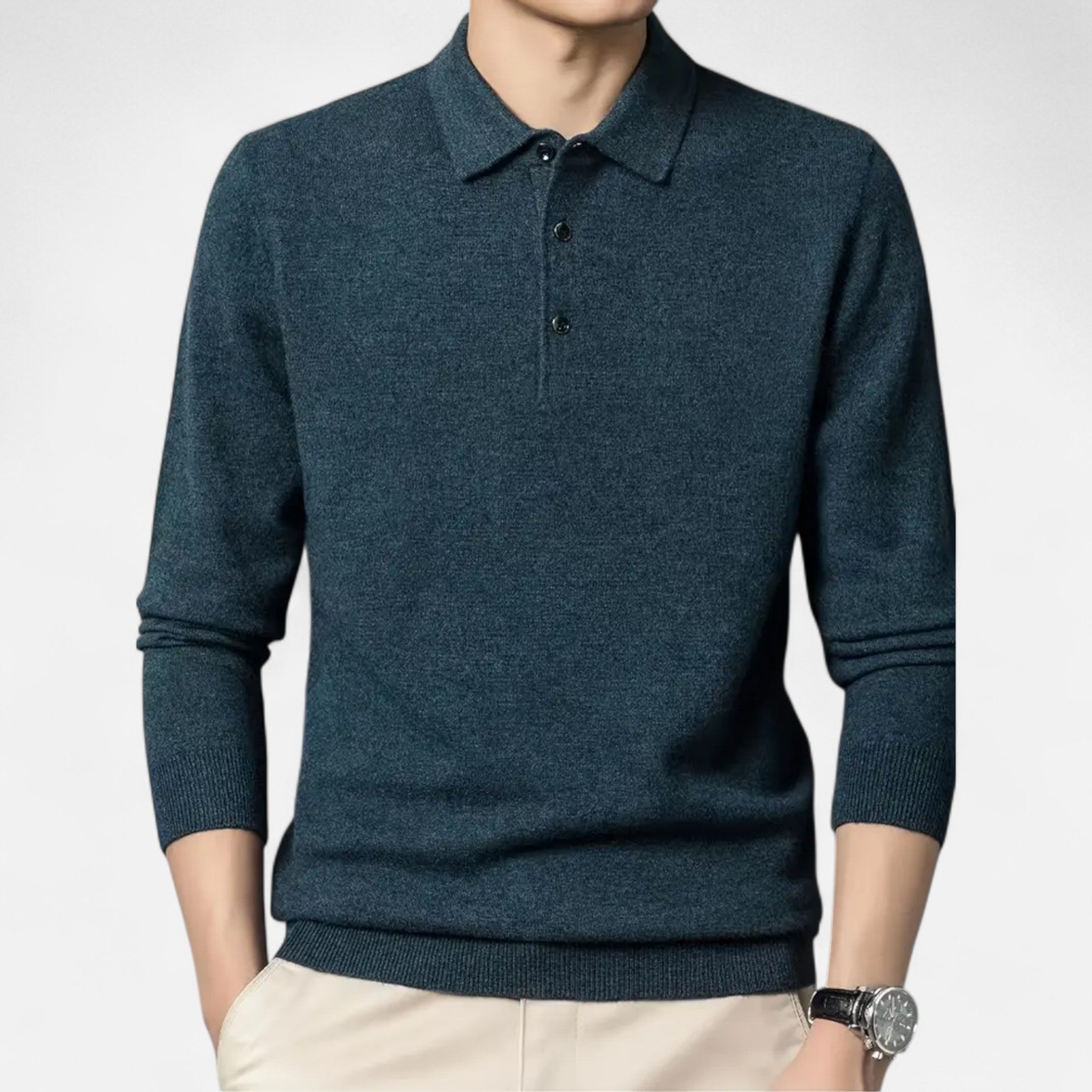 Avérron | Men’s Slim-Fit Knit Button-Collar Sweater