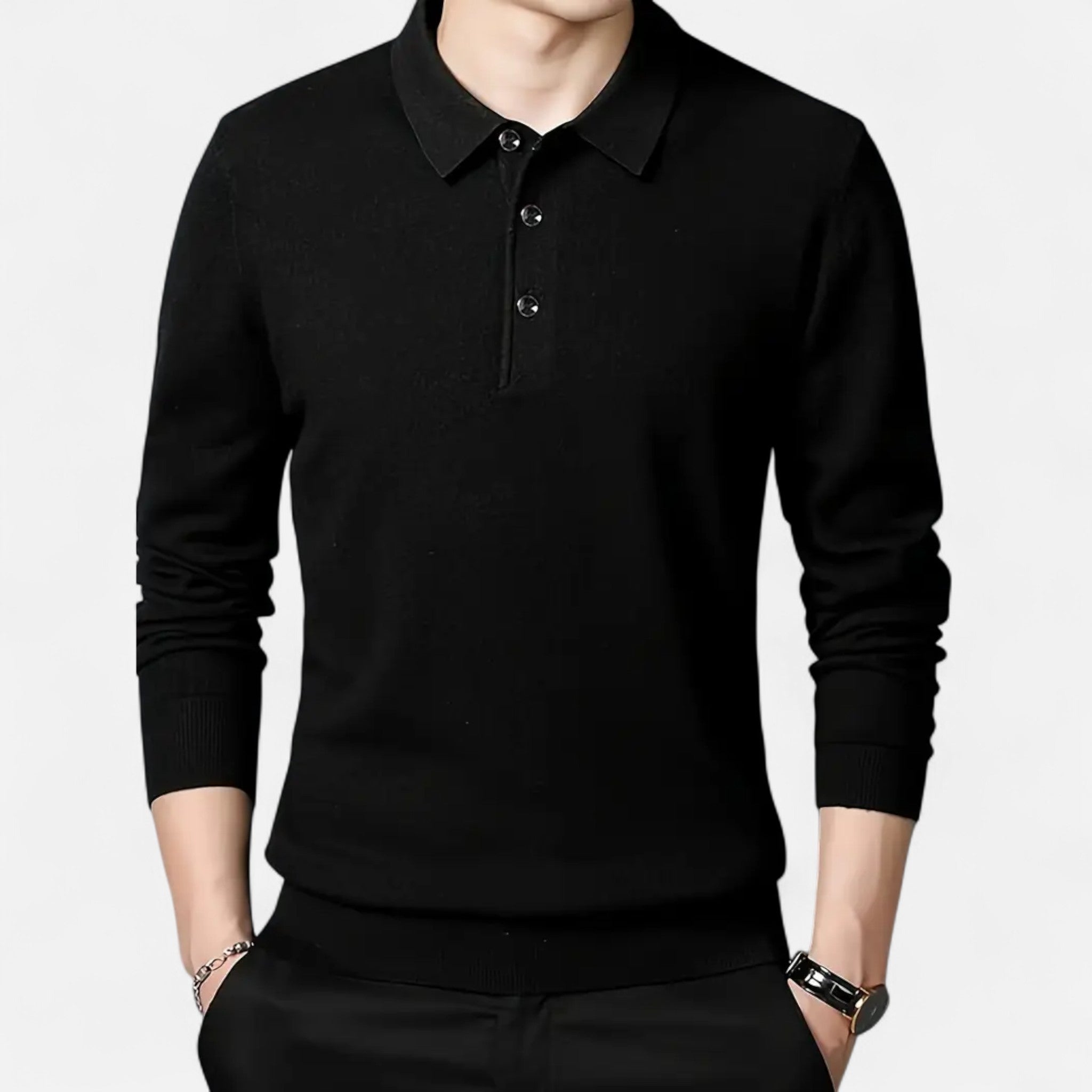 Avérron | Men’s Slim-Fit Knit Button-Collar Sweater