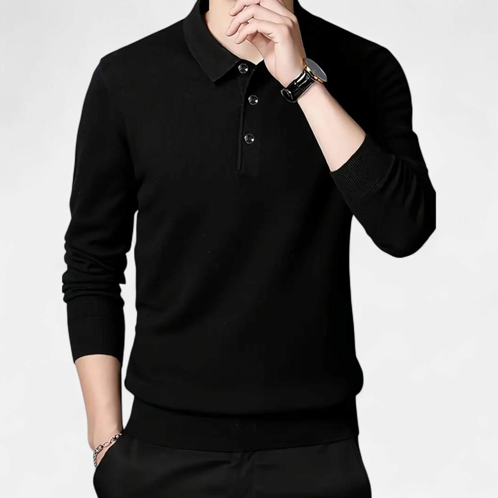 Avérron | Men’s Slim-Fit Knit Button-Collar Sweater