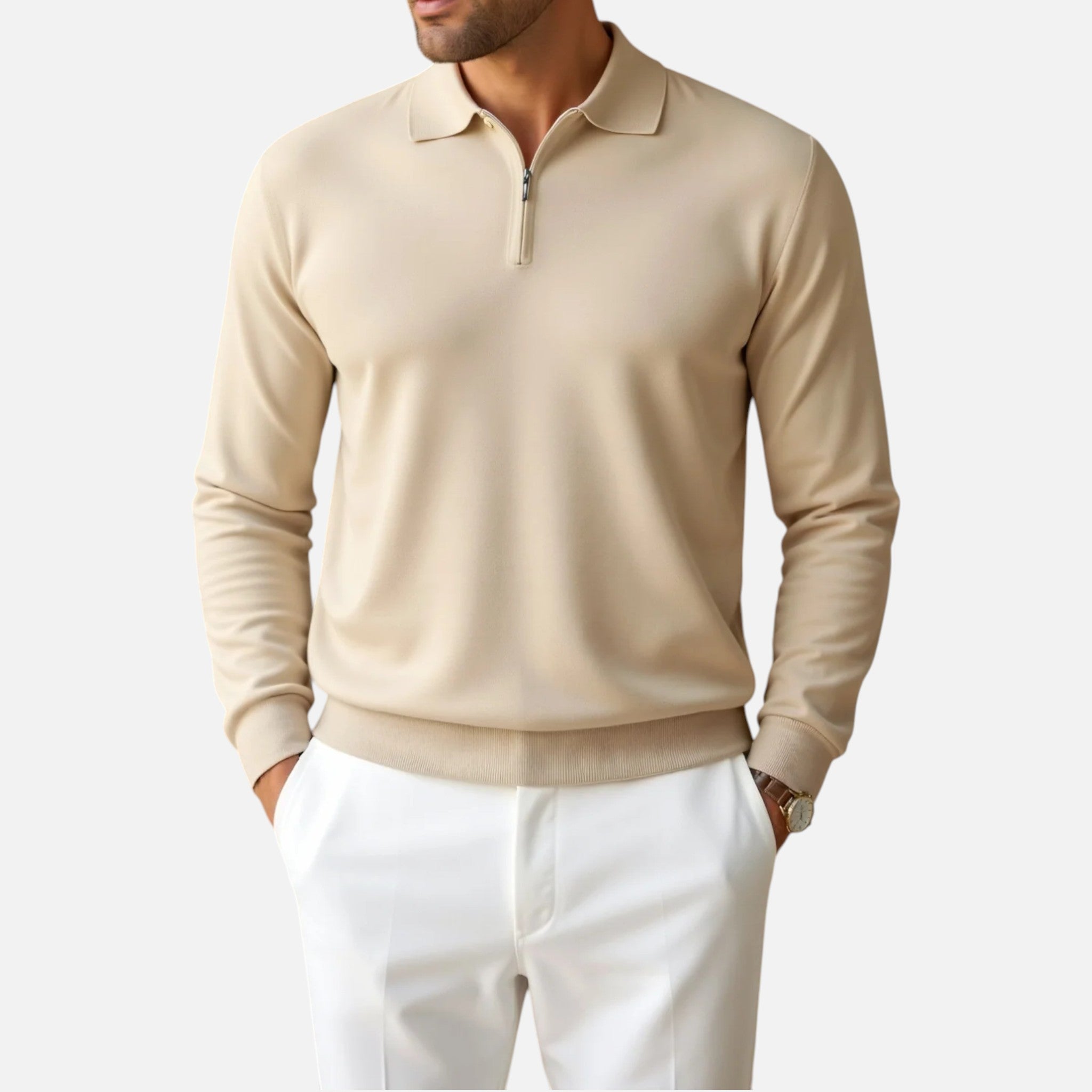 Avérron | Men’s Long-Sleeve Zip-Neck Polo