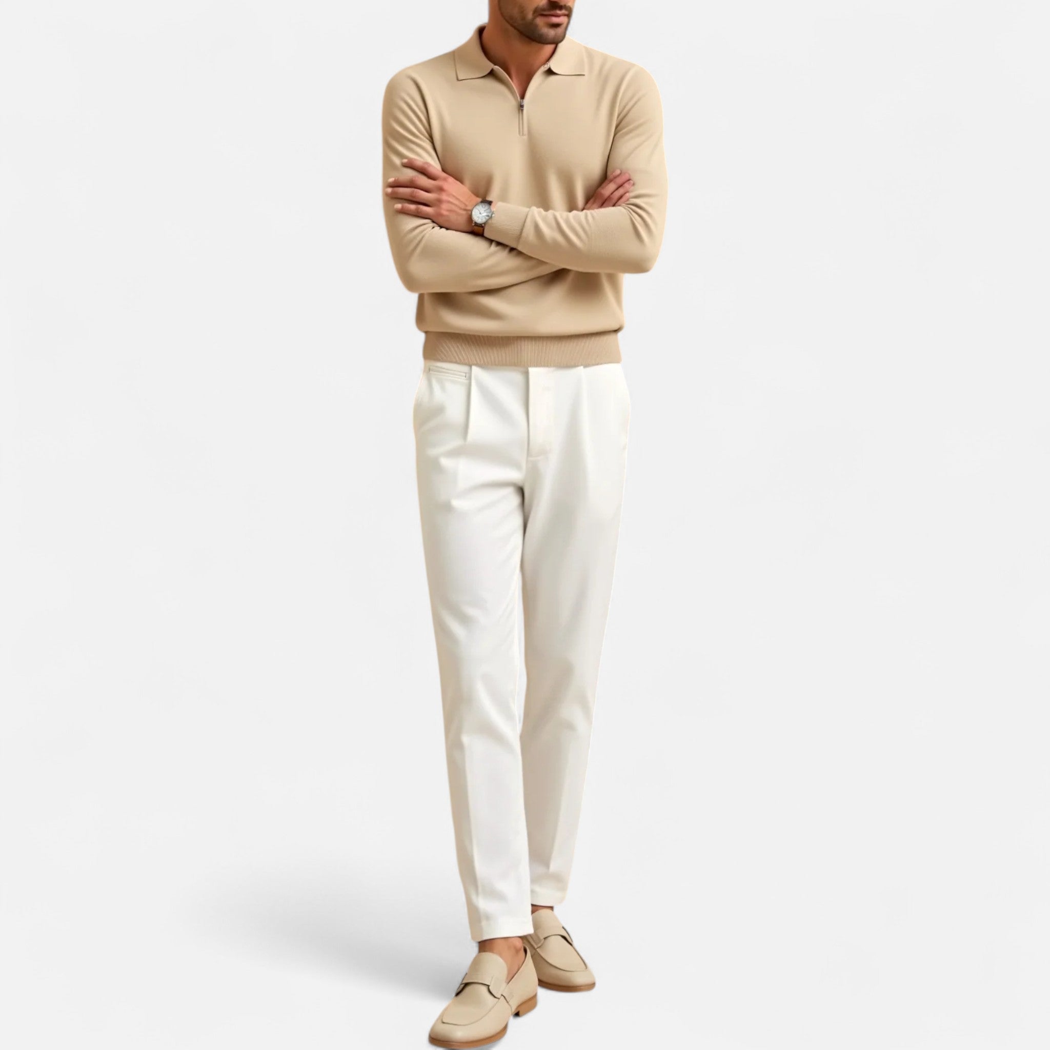 Avérron | Men’s Long-Sleeve Zip-Neck Polo