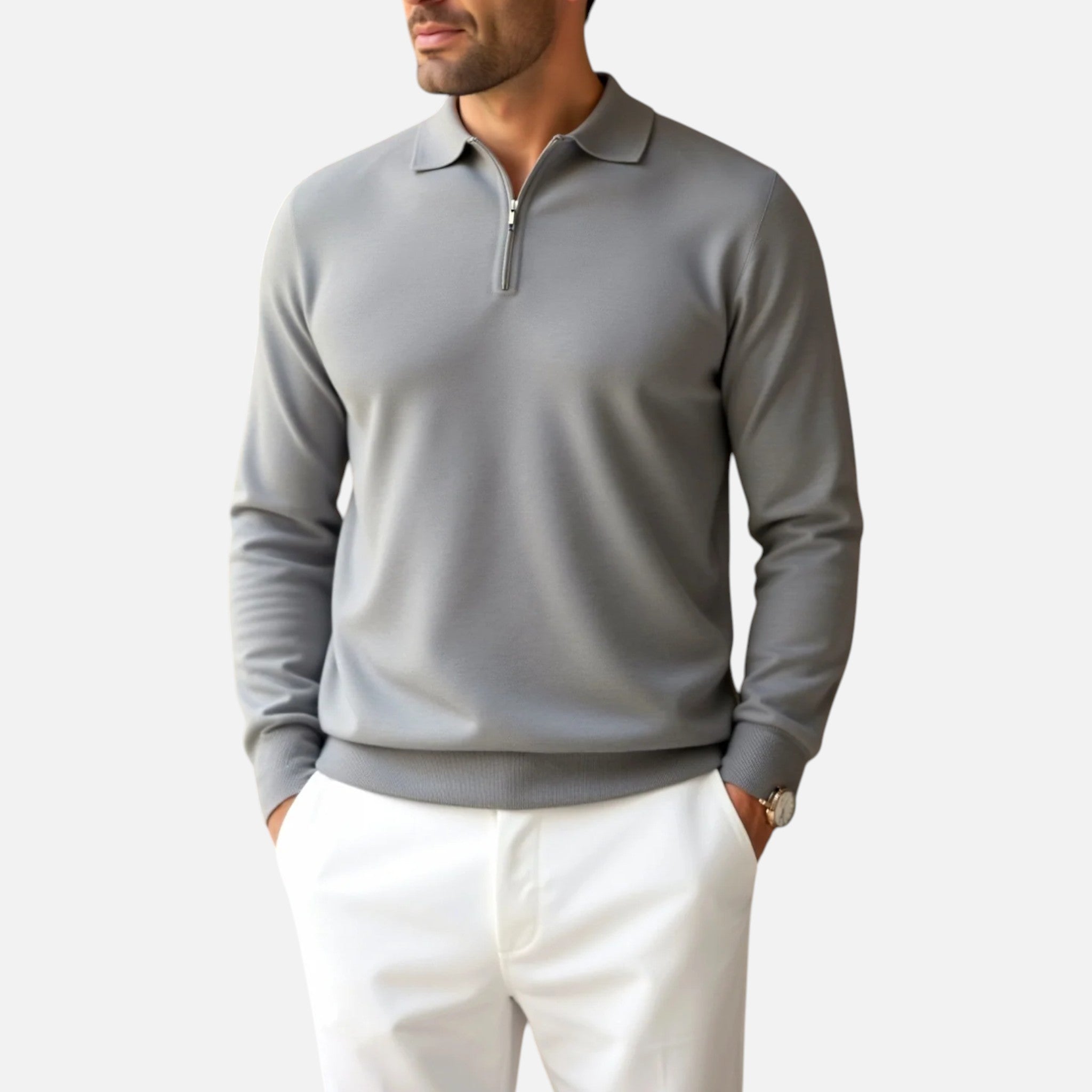 Avérron | Men’s Long-Sleeve Zip-Neck Polo